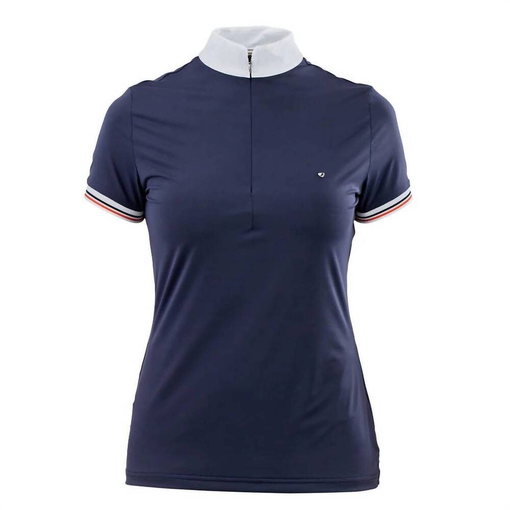 NEW AUBRION youth girl's arcaster short sleeve show shirt in navy